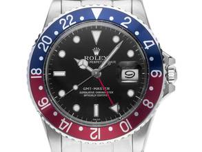 Thumbnail von Rolex GMT-Master Pepsi Fat Font open 6/9 Ref.1675 1982 Box&Beschreibung sehr gut Vintage GMT Master Pepsi open 6/9 Fat 4 Oyster