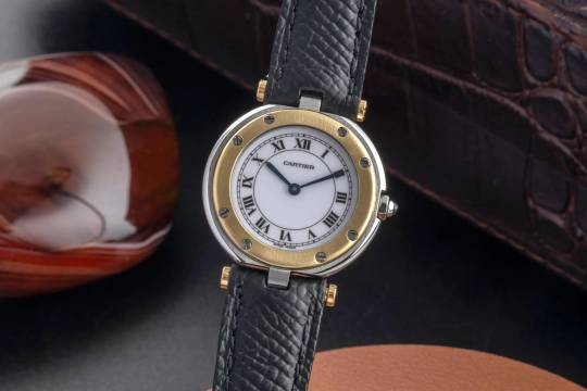  Cartier Santos Ronde Vendome Lady Stahl / Gold White Dial Damen Ref. 8191 