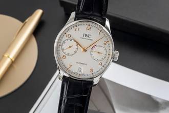 IWC Portuguese Portugieser 7 Days ステンレススチール 自動巻き メンズ腕時計 Ref. IW500704 B&P 2016