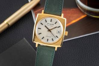 グラスヒュッテ・オリジナル・スペジマティック・シルバーダイヤル 金張り 自動巻き メンズ腕時計 ヴィンテージクラシック