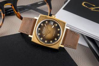 Thumbnail von Glashütte Original Spezimatic Brown Dial Gold-Plated Automatic Men's Watch Vintage Classic