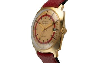 Thumbnail von Glashütte Original Spezimatic Red Circle Dial Gold-Plated Automatic Men's Watch Vintage