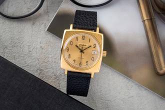 Thumbnail von Glashütte Original Spezimatic Gold Dial gold-plated automatic men's watch vintage classic