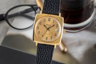 グラスヒュッテ・オリジナル・スペジマティック・ゴールドダイヤル 金張り 自動巻き メンズ腕時計 ヴィンテージクラシック