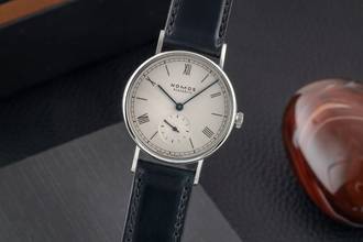 NOMOS Ludwig Glashütte Ludwig 33 ステンレス 手巻き 中型 Ref. 243 B&P 2011