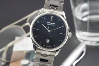 Union Glashütte Viro ステンレススチール自動巻きメンズ腕時計 Ref. D011.407.11.051.00 B&P 2025
