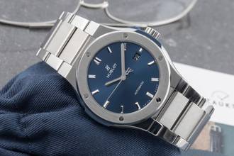 Thumbnail von Hublot Classic Fusion 42 Blue Titanium Automatic Ref. 548.NX.7170.NX B&P 2019
