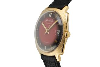 Thumbnail von Glashütte Original Spezimatic Red Dial Gold-Plated Automatic Men's Watch Vintage Classic