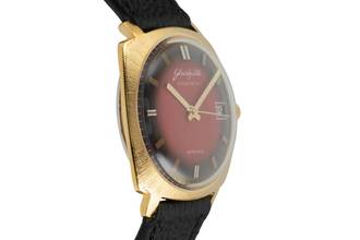 Thumbnail von Glashütte Original Spezimatic Red Dial Gold-Plated Automatic Men's Watch Vintage Classic