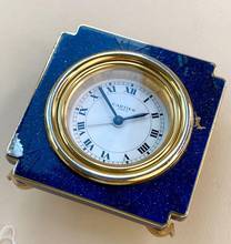 Thumbnail von Cartier Table Clock Vintage Table Clock Travel Alarm Clock Desk Clock Alarm Blue Lapis