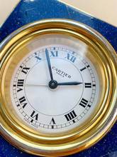 Thumbnail von Cartier Table Clock Vintage Table Clock Travel Alarm Clock Desk Clock Alarm Blue Lapis