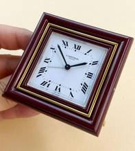 Thumbnail von Cartier Table Clock Vintage Table Clock Travel Alarm Clock Desk Clock Bordeaux Red