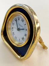 Thumbnail von Cartier Table Clock Vintage Table Clock Travel Alarm Clock Desk Clock Alarm Blue Lapis