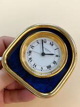Thumbnail von Cartier Table Clock Vintage Table Clock Travel Alarm Clock Desk Clock Alarm Blue Lapis