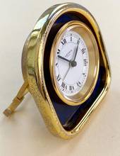 Thumbnail von Cartier Table Clock Vintage Table Clock Travel Alarm Clock Desk Clock Alarm Blue Lapis