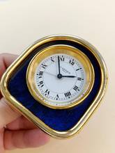 Thumbnail von Cartier Table Clock Vintage Table Clock Travel Alarm Clock Desk Clock Alarm Blue Lapis