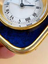 Thumbnail von Cartier Table Clock Vintage Table Clock Travel Alarm Clock Desk Clock Alarm Blue Lapis