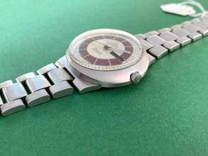 Thumbnail von Omega Genève Serviced Geneva Dynamic Rare Burgundy Dial Vintage Automatic