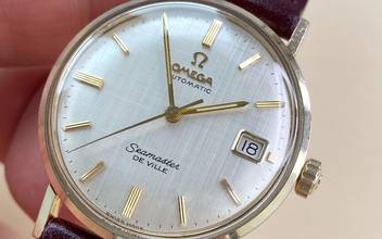 Thumbnail von Omega Seamaster DeVille Serviced Seamaster De Ville Vintage Automatic Automatic Solid Gold 14ct Linen Dial