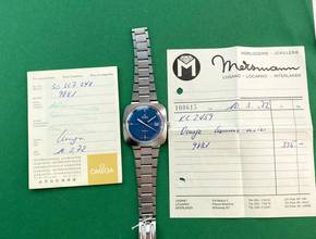 Omega Genève ヴィンテージ オートマチック 自動巻き ブルーダイヤル オリジナルペーパー 166081 166081