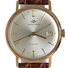 Thumbnail von Movado Kingmatic Sub-Sea Date silver dial yellow gold 9KT 1960’s