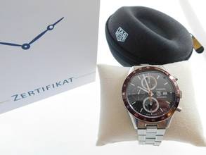 Thumbnail von TAG Heuer Carrera Chronograph Automatic Men's Watch 41mm CV2013 like new brown dial with original steel bracelet and service box