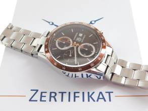 TAG Heuer Carrera クロノグラフ 自動巻き メンズ腕時計 41mm CV2013 ほぼ新品 ブラウンダイヤル オリジナルステンレスバンドとサービスボックス付き