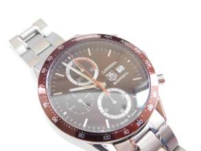 Thumbnail von TAG Heuer Carrera Chronograph Automatic Men's Watch 41mm CV2013 like new brown dial with original steel bracelet and service box