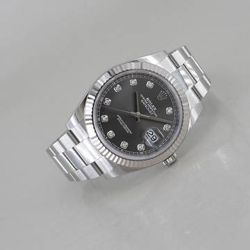Rolex Datejust 41 Stahl/18k Weissgold Diamanten Full Set neuwertig
