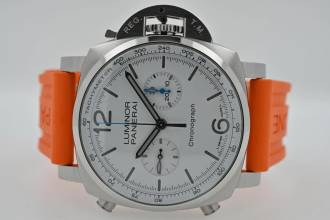 パネライ ルミノール クロノ クロノグラフ 44mm PAM 1218 ホワイトダイヤル PAM01218