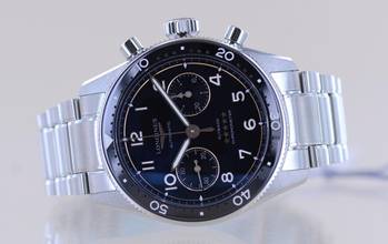 Thumbnail von Longines Spirit Flyback Chronograph Automatic 42mm Steel Band Black Dial B+P New