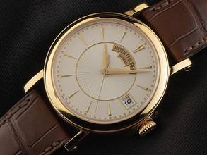 Thumbnail von Patek Philippe Calatrava Ref.5153J-001 Year 2010 Full Set as New Vintage Calatrava 18kt Yellow Gold Leather Folding Clasp