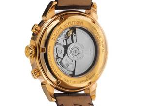 Thumbnail von Bulova Accutron Gemini C969844 Year 2000 Full Set original Vintage Unpolished Accutron Gemini Chronograph Crocodile Leather Folding Clasp