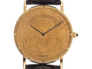 Corum コインウォッチ Twenty Dollar Double Eagle Bj.1988 オリジナルボックス オリジナルビンテージ 未研磨 コインウォッチ 20ドル 18ktイエローゴールド 手巻き