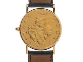 Thumbnail von Corum coin watch Twenty Dollar Double Eagle Year 1988 original box original vintage unpolished coin watch 20 dollars 18kt yellow gold manual winding