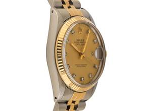 Thumbnail von Rolex Datejust Diamanten Ref.16013 1982 Box&Beschreibung sehr gut Vintage Datejust Diamanten open 6/9 Stahl 18kt Gelbgold Jubilé Armband