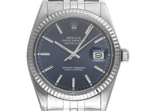 ロレックス Datejust Ref.16014 年1983年 箱と説明書付き 非常に良いヴィンテージ Datejust 青 ステンレス 18kt ホワイトゴールド オープン 6/9 ジュビリーブレスレット