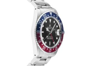 Thumbnail von Rolex GMT-Master Pepsi Fat Font open 6/9 Ref.1675 1982 Box&Beschreibung sehr gut Vintage GMT Master Pepsi open 6/9 Fat 4 Oyster Armband