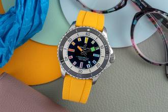 Thumbnail von Breitling Superocean Automatic 42 Rainbow stainless steel Ref. A17375211B2S2 B&P 2025
