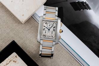 Thumbnail von Cartier Tank Française Steel Gold Chronoflex Chronograph Ref. W51004Q4 Box