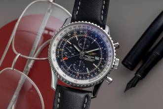 Breitling Navitimer World GMT Chronograph stainless steel automatic Ref. A24322