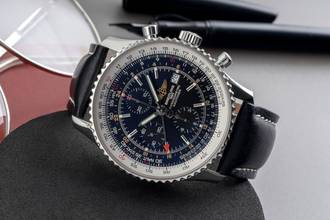 Thumbnail von Breitling Navitimer World GMT Chronograph stainless steel automatic Ref. A24322