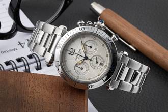 Thumbnail von Cartier Pasha Seatimer Chronograph Steel Automatic Men's Watch Ref. W31030H3 Box