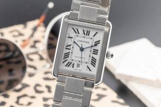 Cartier Tank Solo XL Steel Automatic Men's Watch Ref. W5200028 3515 Papers 2018