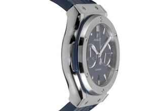 Thumbnail von Hublot Classic Fusion 45 Blue Chronograph Titanium Ref. 521.NX.7170.LR B&P 2021